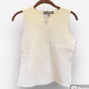 🇪🇸🐠Marled Reunited Clothing ribbed shell sleeveless sweater top vest ivory